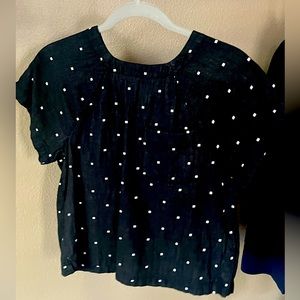 Button down the back crop shirt